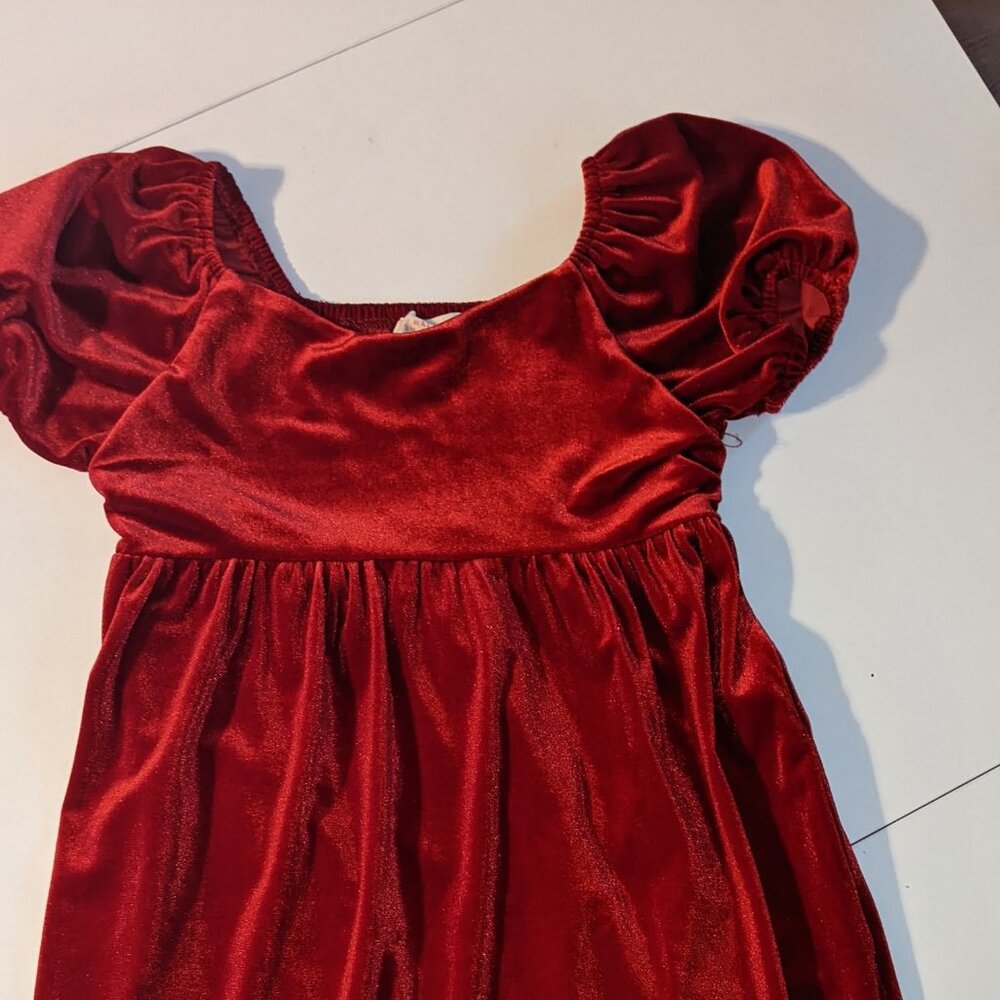 Walking on Sunshine Elegant Red Velvet Kids Formal Dress